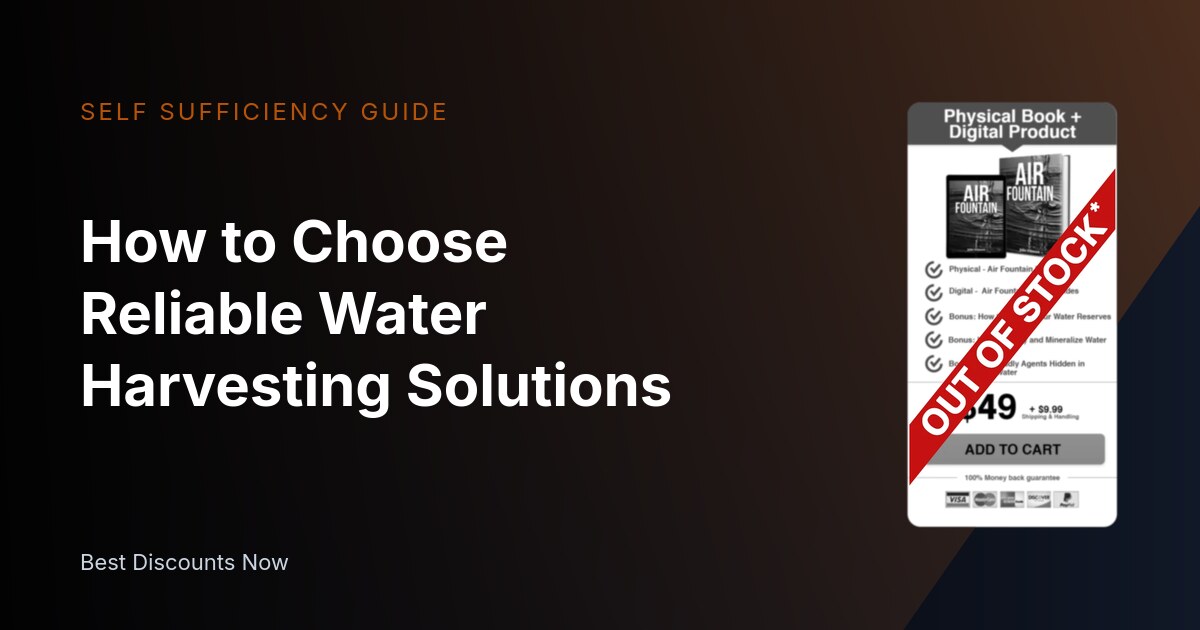 How to Choose Reliable Water Harvesting Solutions