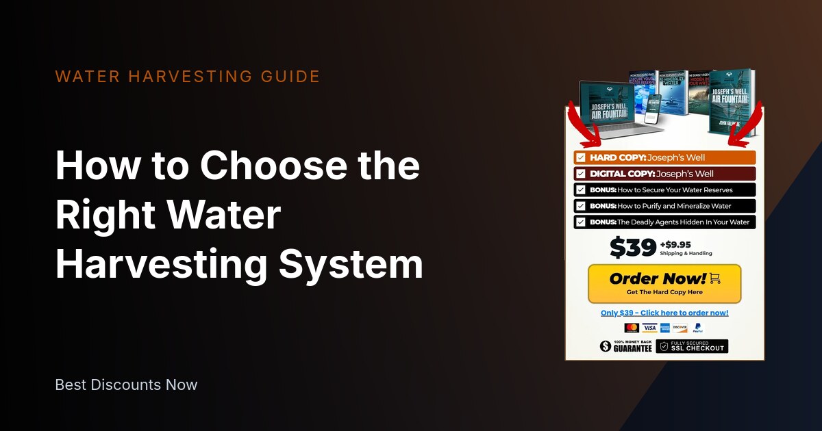 How to Choose the Right Water Harvesting System